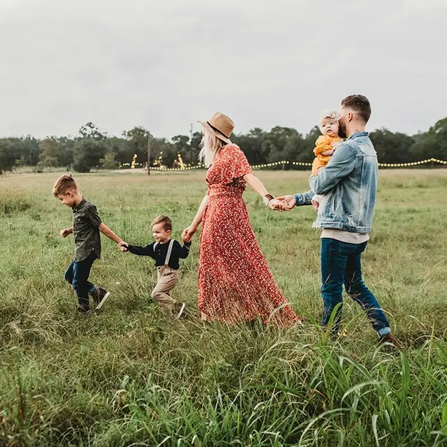 Family walking together